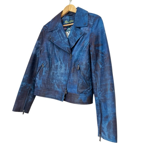 NWT Robert Graham Leather Moto Jacket Medium - Picture 7 of 16